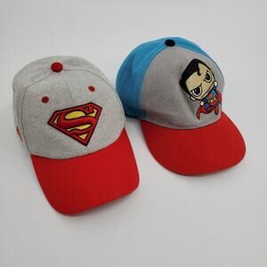 Set of 2 Superman Six Flags Over Texas ball caps
